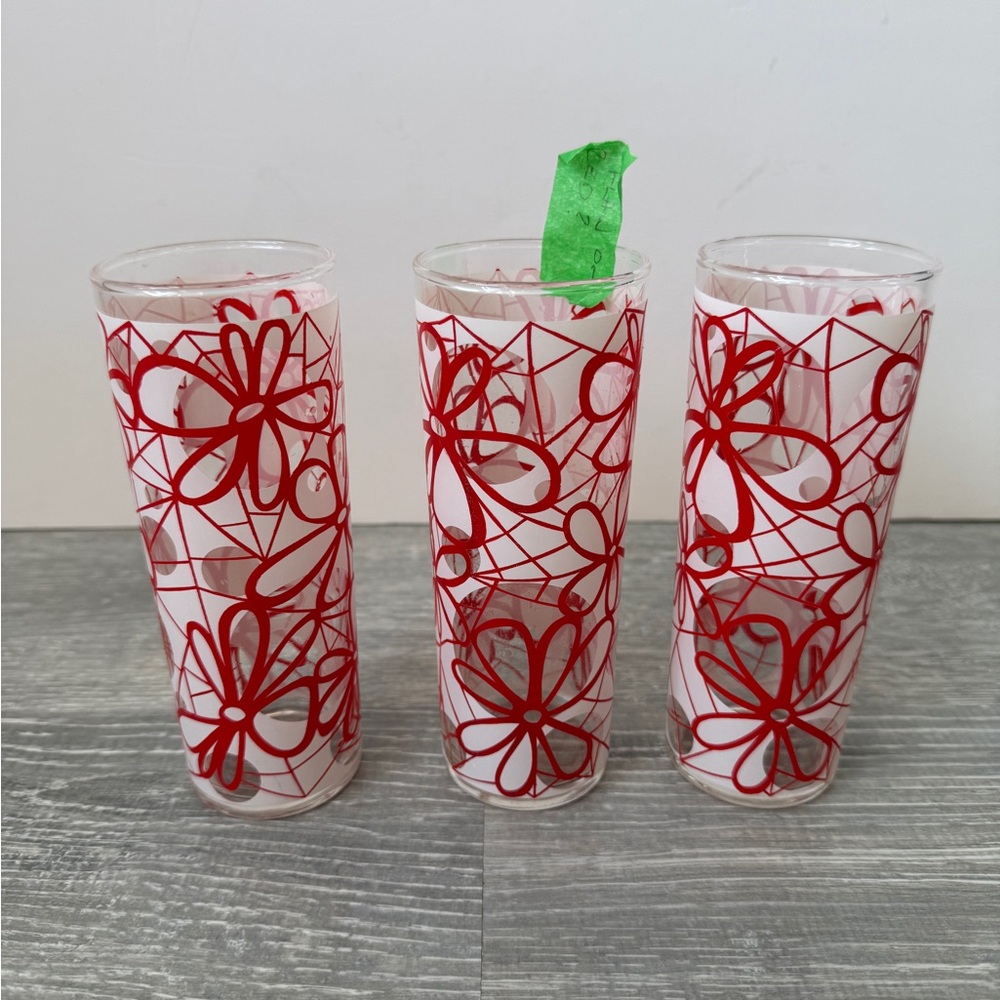 3 x vintage Dominion glass hi ball glasses